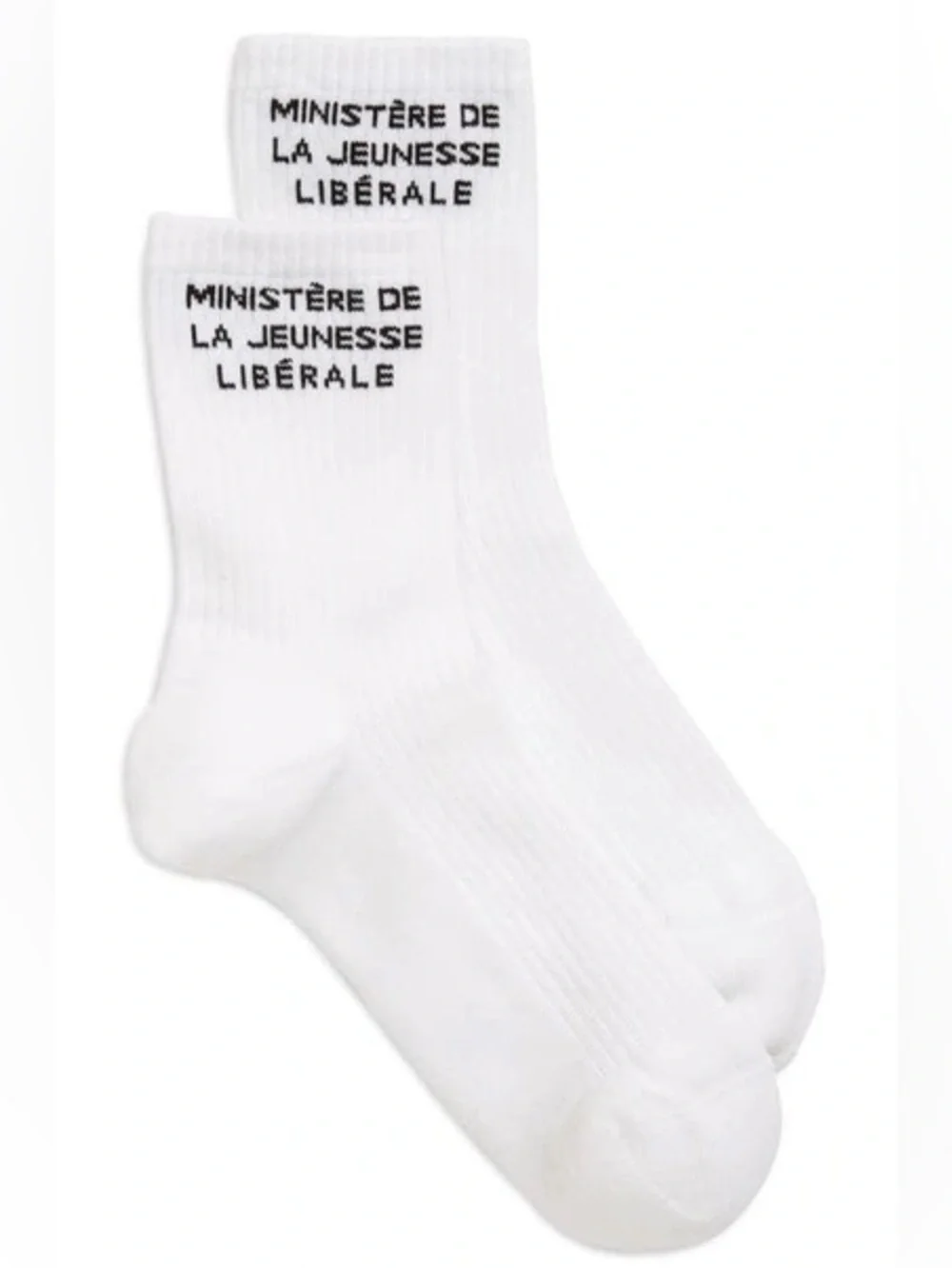 LIBERAL YOUTH MINISTRY LOGO INTARSIA SOCKS WHITE BLACK LETTERING WOMENS OS NWOT